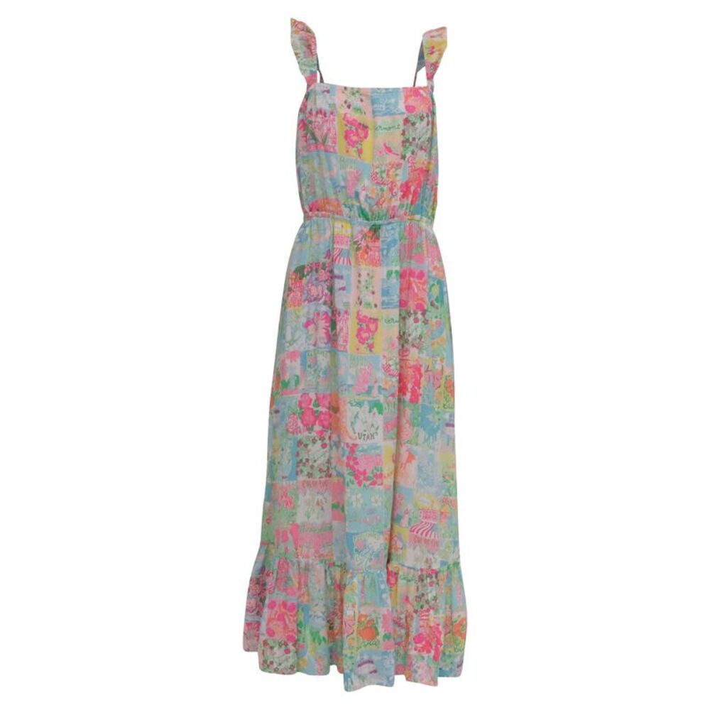 Lilly Pulitzer Crista Midi Dress in Multicolor Rayon